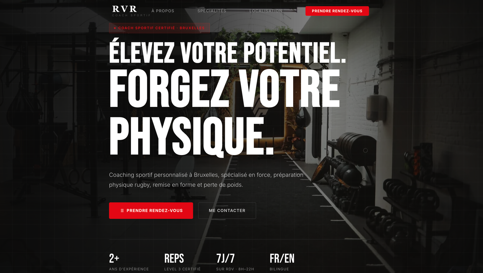 Aperçu du site RVR Training